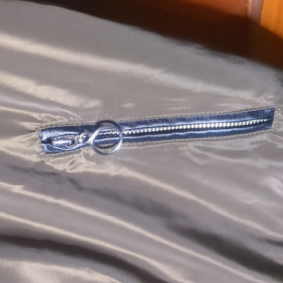 PARISIAN COLLECTION* military/moto jacket knit cuffs waist& neck multi zip sz SM - Picture 5 of 13